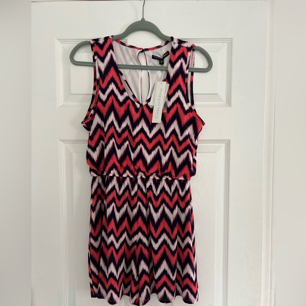 NWT Three Pink Hearts romper